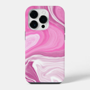 Rosa und weißer Faux-Marmor iPhone 14 Pro Hülle