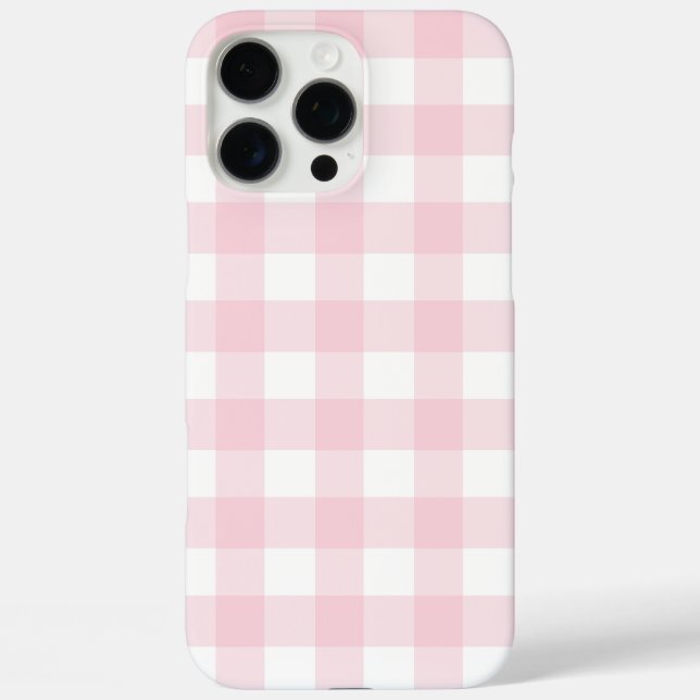 Rosa und weißer Gingham-Karo iPhone 16 Pro Max Hülle (Rückseite)