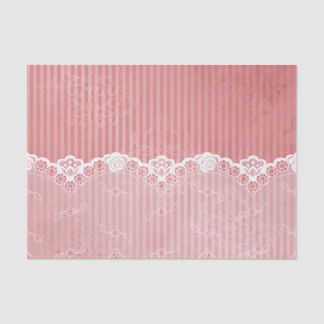 Rosa und weißer Hintergrund mit schwarzer Spitze Seidenpapier (Vorderseite)