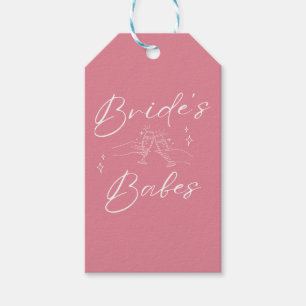 Rosa und weißer Junggeselinnen-Abschied Bridesmaid Geschenkanhänger