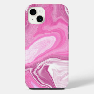 Rosa und weißer Kunstmarmor iPhone 14 Plus Hülle