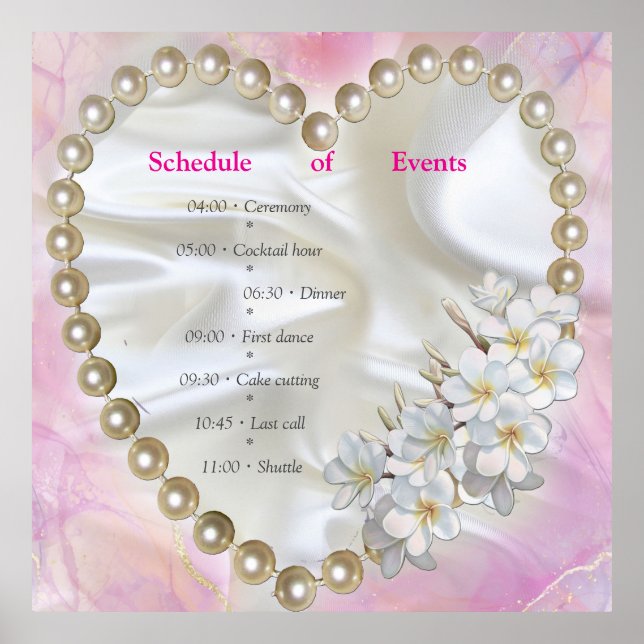 Rosa und weißer Marmor mit gebürstetem Gold Poster (Vorne)