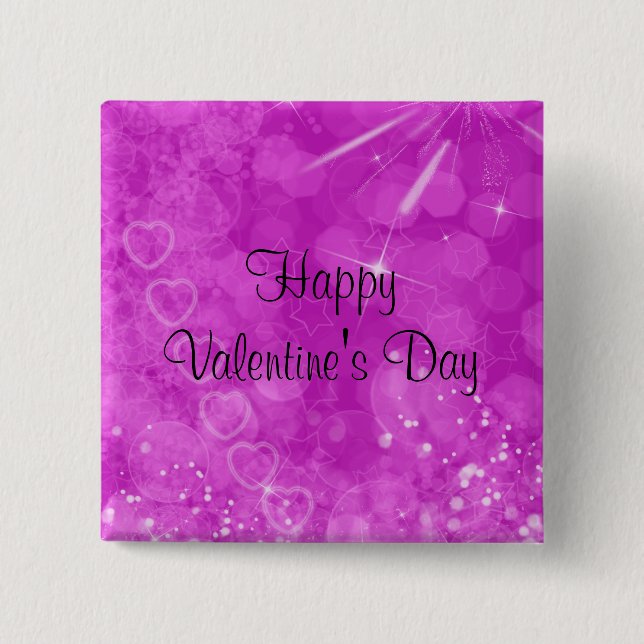 Rosa und weißer Valentinsgruß-Entwurf Button (Vorderseite)