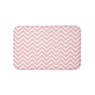 Rosa und weißer Zickzack Stripes Zickzack Muster Badematte