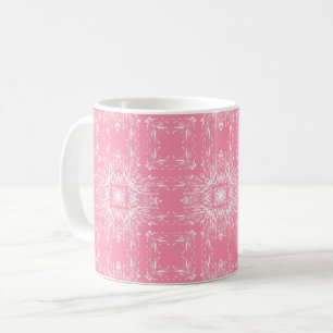 Rosa und weißes florales botanisches Ornament Kaffeetasse