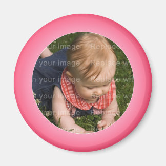 Rosa und weißes Foto Magnet