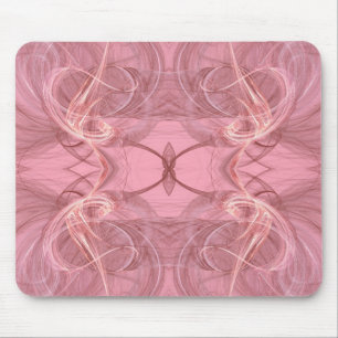 Rosa und weißes Fraktal Mousepad