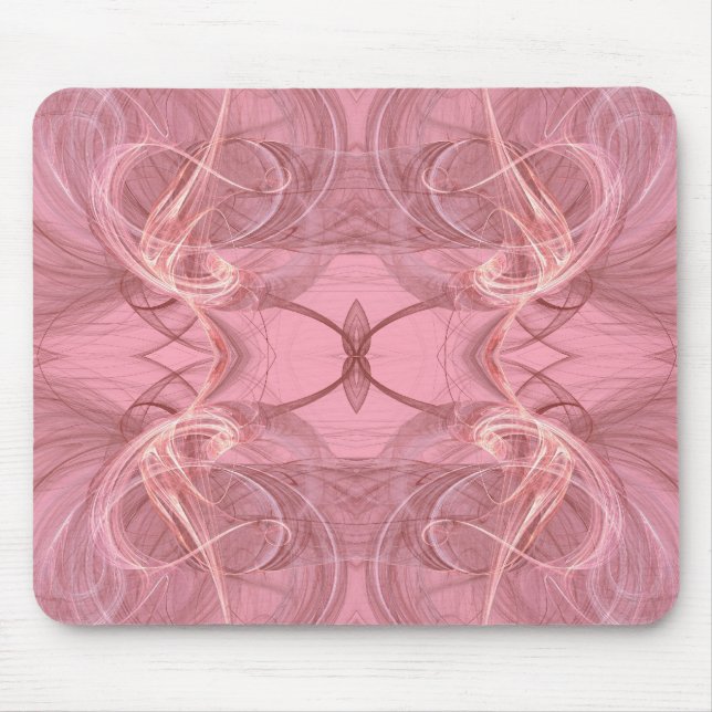 Rosa und weißes Fraktal Mousepad (Vorne)