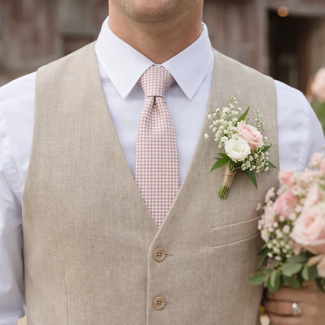 Rosa und weißes Gingham-Karo-Muster Krawatte (A pink and white gingham tie.)