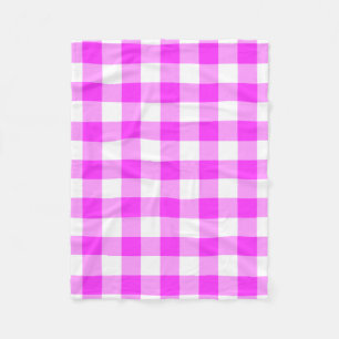 Rosa und weißes Gingham-Muster Fleecedecke