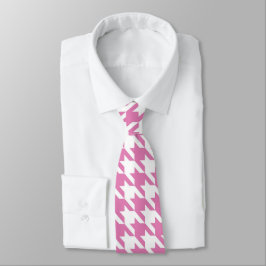 Rosa und weißes Hahnentrittmuster Necktie Krawatte