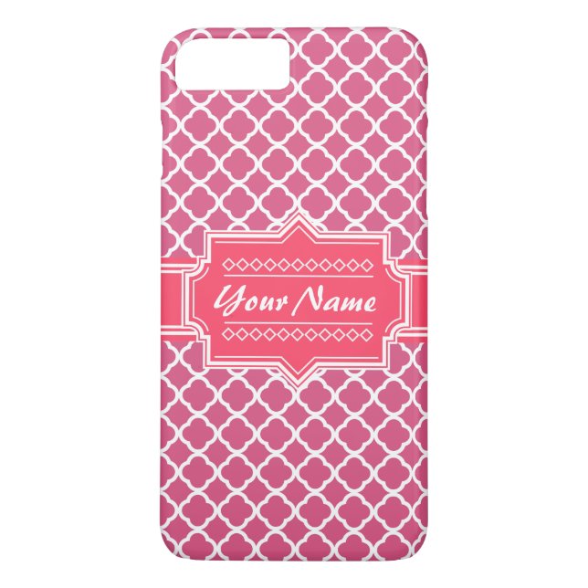 Rosa und weißes marokkanisches Quatrefolie Persona Case-Mate iPhone Hülle (Rückseite)