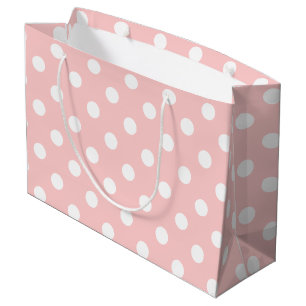 Rosa und weißes Tupfen-Muster Große Geschenktüte