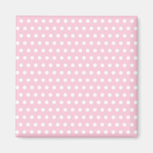 Rosa und weißes Tupfen-Muster. Spotty. Magnet