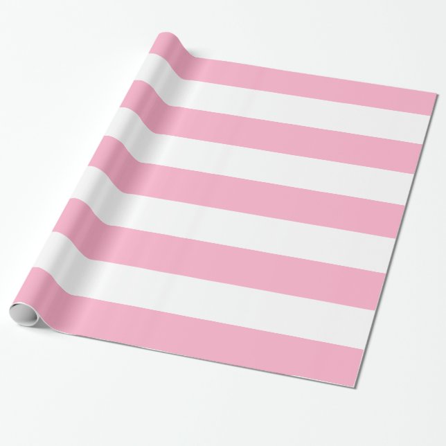 Rosa-und weißesgestreiftes Geschenk-Packpapier Geschenkpapier (Ungerollt)