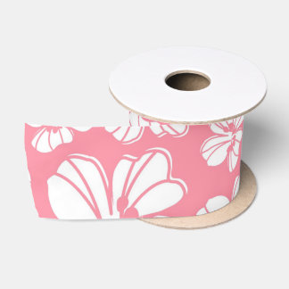 Rosa-und weißesgroßes hawaiisches Blumenband Satinband