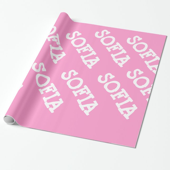 Rosa-und weißespersonalisiertes Verpackungs-Papier Geschenkpapier (Ungerollt)