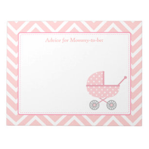 Rosa-und weißeZickzack Stroller-Mama zum zu sein Notizblock