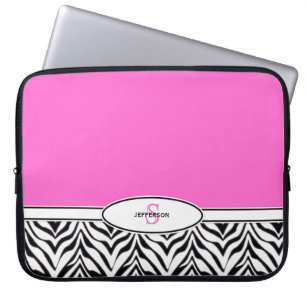 Rosa und Zebra-Laptop Laptopschutzhülle