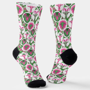 Rosa und Zitronengraue Hipster Socken