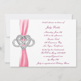 Rosa Unendlichkeit Herz Bridal Dusche Einladung
