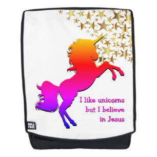 Rosa UNICORN Glaub an Jesus Personalisiert Rucksack