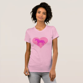 Rosa Unicorn-Herz-T - Shirt