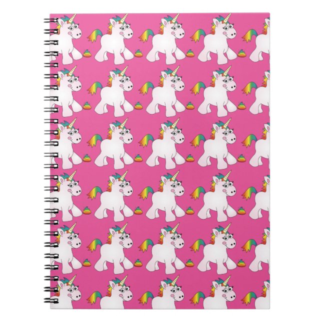 Rosa Unicorn-Regenbogen kacken Anmerkungs-Buch Notizblock (Vorderseite)