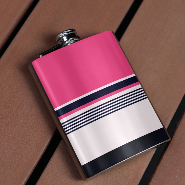Rosa Uniformstreifen Flachmann (flask)