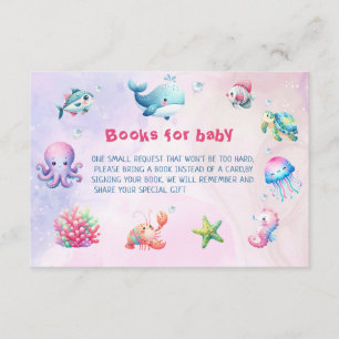 Rosa unter dem Meer Babyduschbücher für Kinder Begleitkarte