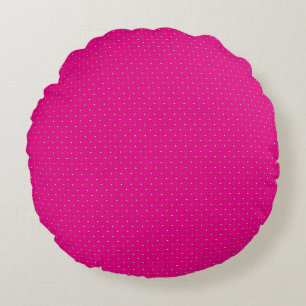 rosa Untergrund mit weißen Polka-Punkten Rundes Kissen