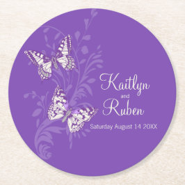 Rosa Untersetzer mit eingeprägtem Kunstschmetterli