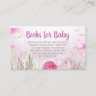 Rosa Unterwasser-Baby-Shower-Bücher für Baby Begleitkarte