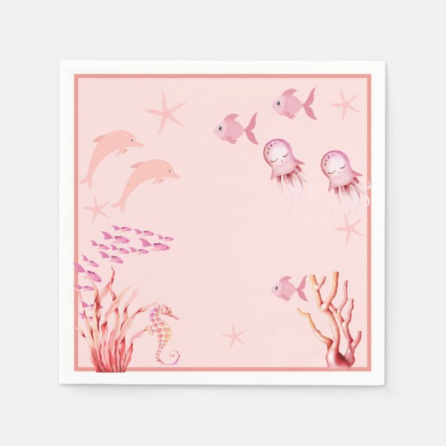 Rosa Unterwasser-Babydusche Serviette (Vorderseite)