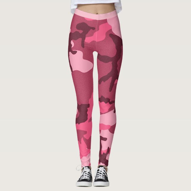 Rosa urbane Camouflage Leggings (Vorderseite)