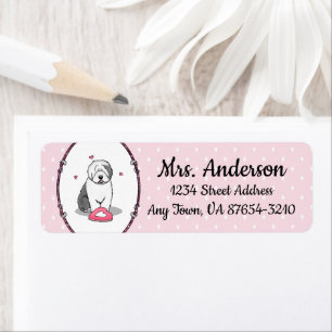 Rosa Valentine Alte englische Schafhunde Hund Grau