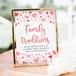 Rosa Valentine Familie Traditionen Kinderdusche Ze Poster