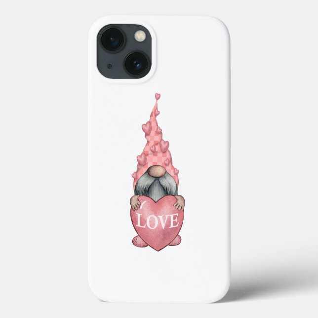 Rosa Valentine Gnome mit Herz Clipart Case-Mate iPhone Hülle (Rückseite)