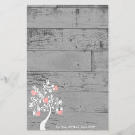 Rosa Valentine Hearts Tree Personalisiert Statione Briefpapier