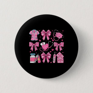Rosa Valentine Nurse Coquette Bow Herz Stethoscop Button