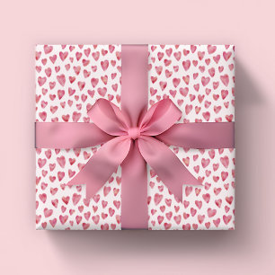 Rosa Valentinsherz-Muster Geschenkpapier Set