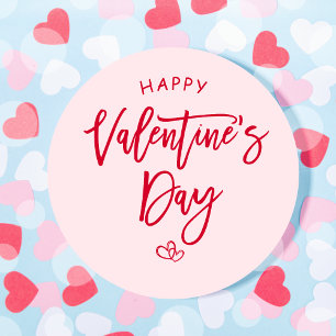Rosa Valentinstag-Gunstbeweis-Aufkleber Runder Aufkleber