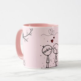 Rosa Valentinstag-Monogramm-Kaffeetasse Tasse