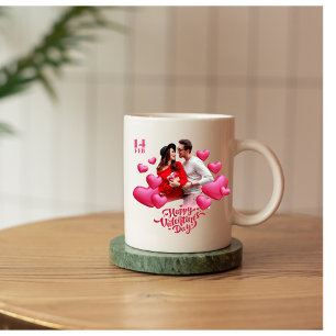 rosa Valentinstag Zweifarbige Tasse