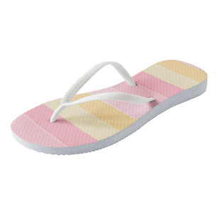 Rosa Vanilla Gelbe Pastellfarben Elegant Flip Flops
