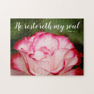 Rosa Variegierte Rose Psalm 23:3 Schrift