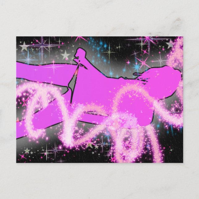 Rosa Vector Girly Art Postkarte (Vorderseite)