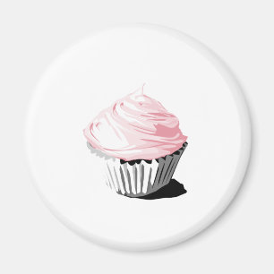 Rosa vektorkuchen-Schablonenprodukte Magnet