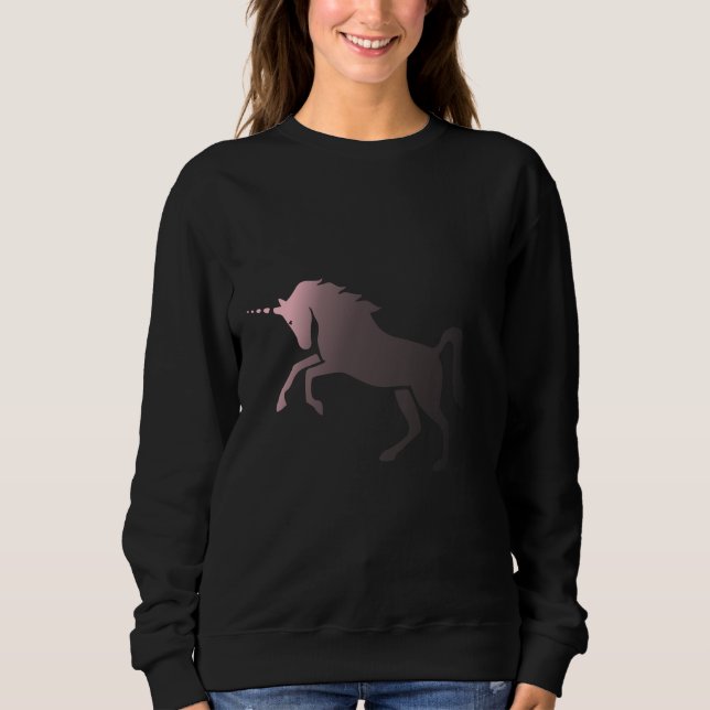 Rosa Verblassen Einhorn Sweatshirt (Vorderseite)