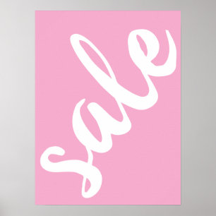 Rosa Verkaufszeichen, 18x24 Frühjahrssaison Sommer Poster